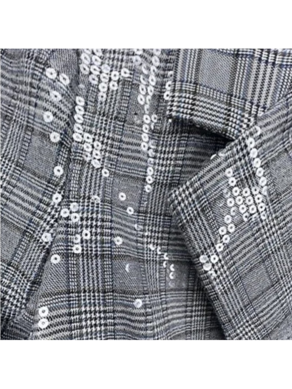 Jason Wu Sequined Double Breasted Blazer Gray Plaid Small NEW - Picture 3 of 16
